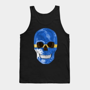 Nauru Flag Skull - Gift for Nauruan With Roots From Nauru Tank Top